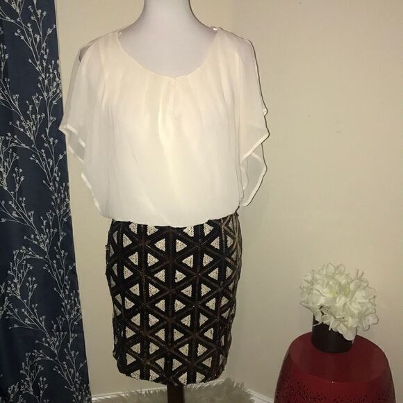 NEW Skies Are Blue Sequin Skirt Combo Dress - Picture 1 of 8